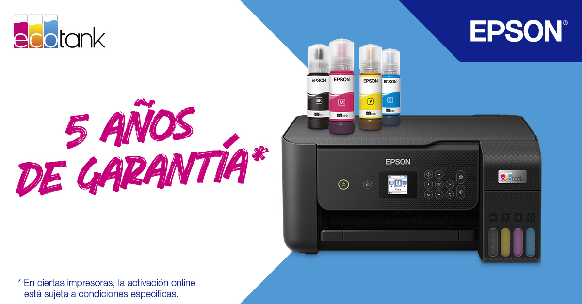 Epson Ecotank con 5 años de garantía